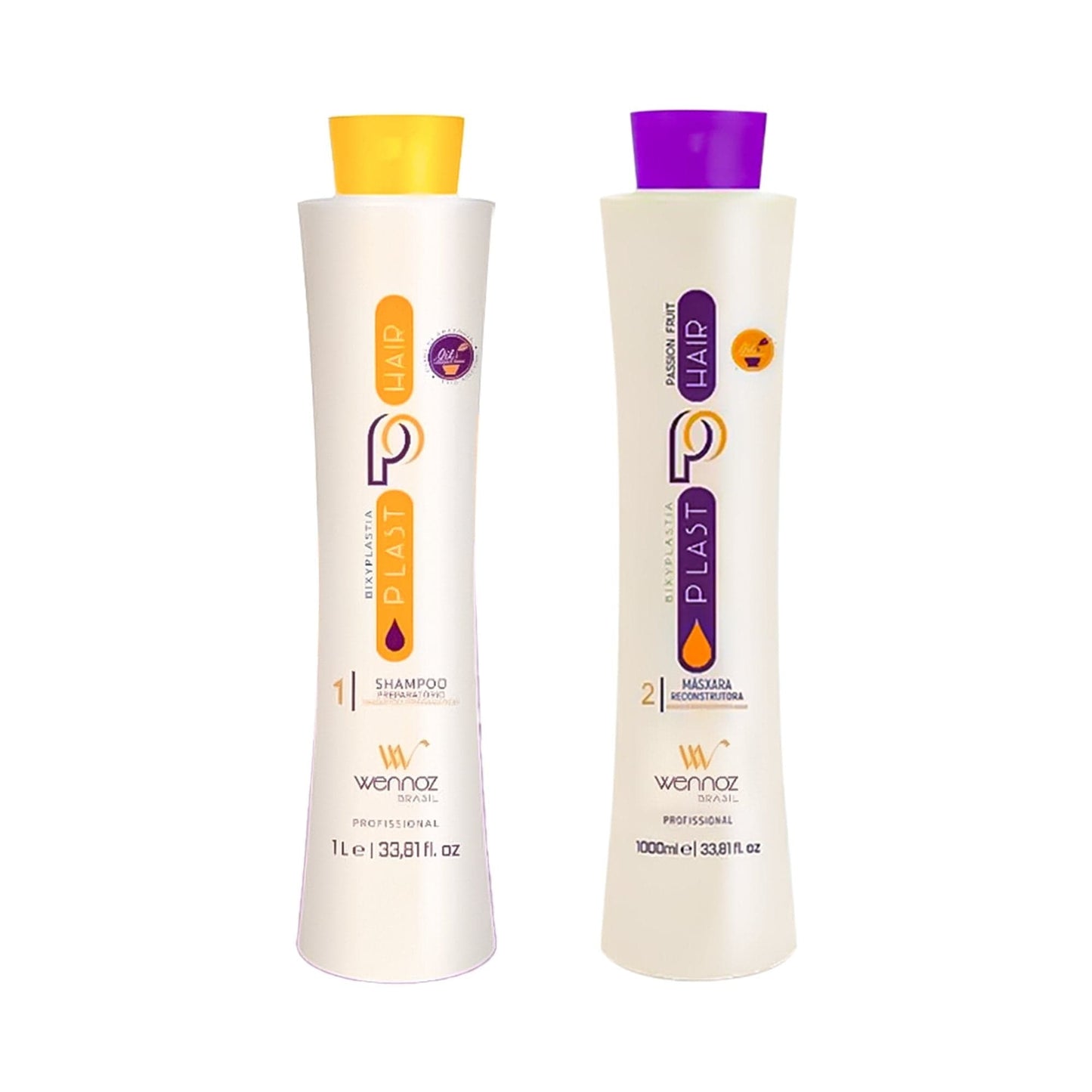 Wennoz Kit de traitement lissant à la kératine aux fruits de la passion 1 litre